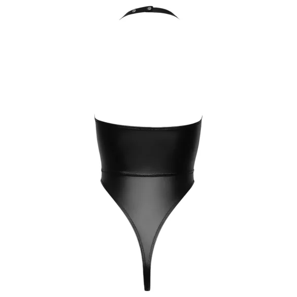 Cottelli Party - body met halsband - glanzend - zwart - L