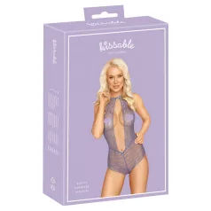 Kissable - body met nekband - kanten lingerie - paars - L/XL