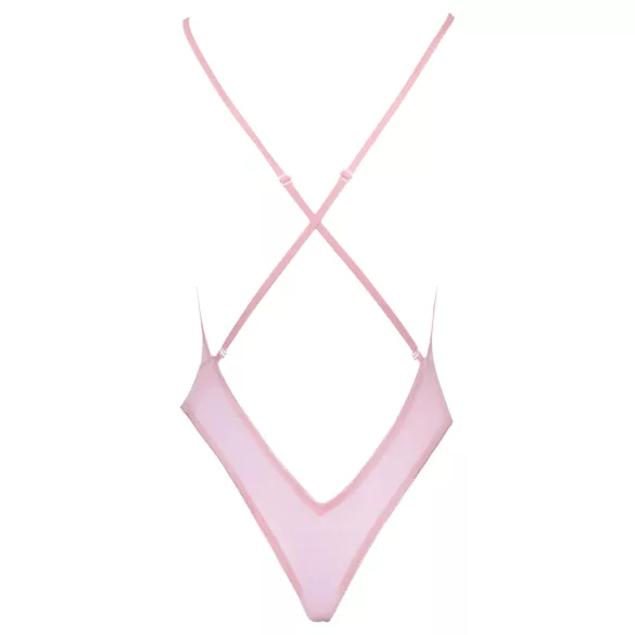 Kissable - body met geborduurde rozen - roze - L/XL