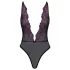 Kissable - roze geborduurde body (zwart) - L/XL