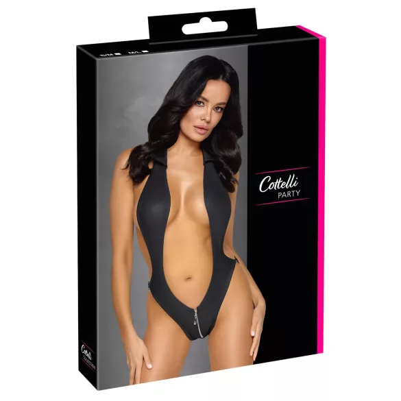 Cottelli Party - damesbody met kraag - zwart