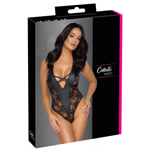 Cottelli Party - body met bloemenprint - zwart