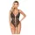 Abierta Fina - open, kanten body met strass (zwart)