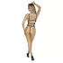 Abierta Fina - open, kanten body met strass (zwart)