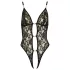 Abierta Fina - open, kanten body met strass (zwart)