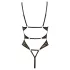 Abierta Fina - open, kanten body met strass (zwart)