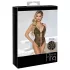Abierta Fina - open, kanten body met strass (zwart)