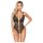 Abierta Fina - open kanten body met strass (zwart) - L