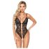 Abierta Fina - open kanten body met strass (zwart) - L