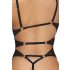 Abierta Fina - open kanten body met strass (zwart) - L