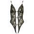 Abierta Fina - open kanten body met strass (zwart) - L