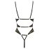 Abierta Fina - open kanten body met strass (zwart) - L
