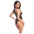 Noir - glanzende body met halternek (zwart) - M