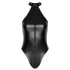 Noir - glanzende body met halternek (zwart) - L