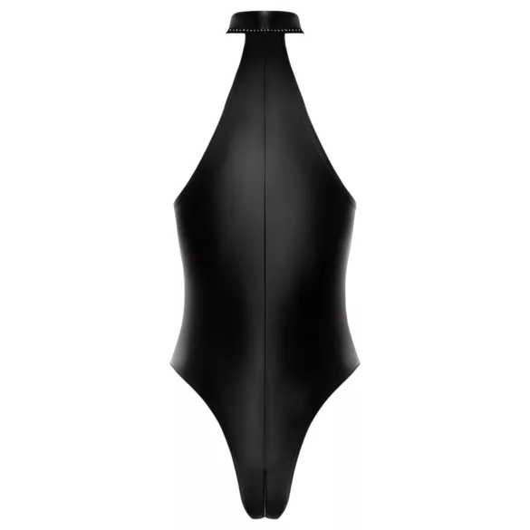 Noir - glanzende body met halternek (zwart) - XL