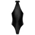 Noir - glanzende body met halternek (zwart) - XL