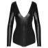 Noir - glanzende body met lange mouwen (zwart) - M