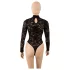 Cottelli - lange mouwen kanten body (zwart) - S