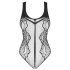 Obsessive B335 - open bodysuit - transparant zwart - S-L