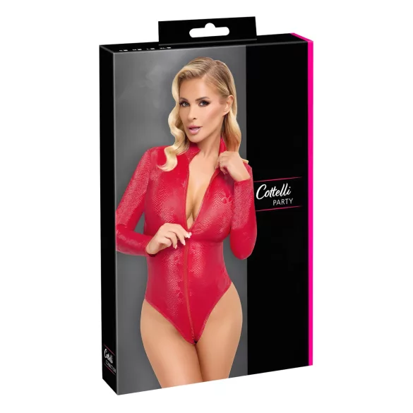 Cottelli - body lingerie - slangenprint - rood