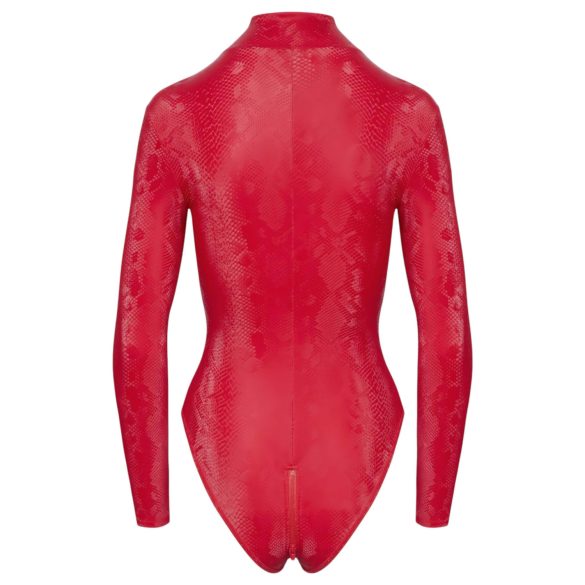 Cottelli - rood slangenhuid-print body - M