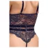 Cottelli - open bodysuit met bandjes - zwart - M