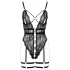 Cottelli - open bodysuit met bandjes - zwart - M