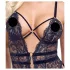 Cottelli - open bodysuit met bandjes - zwart - L