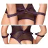 Cottelli Bondage - open body en armbanden (donkerpaars) - L