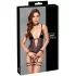 Cottelli Bondage - open body en armbanden (donkerpaars) - L
