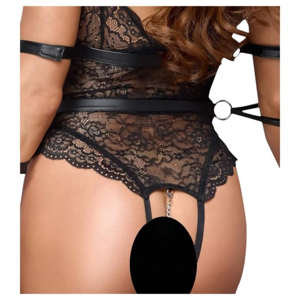 Cottelli Bondage - open kanten body - zwart