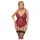 Cottelli Curves - lingerie body met ketting - kant - rood - 2XL