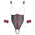 Cottelli Bondage - open body met bandjes en ketting - zwart - L