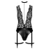 Noir Libido - body met jarretels - kant - zwart