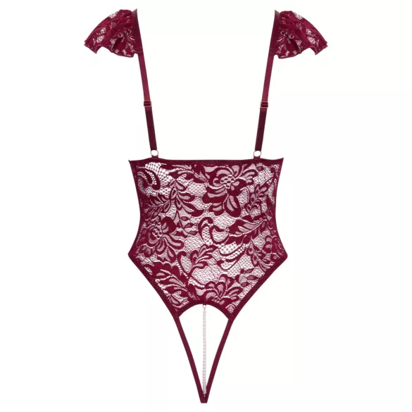 Cottelli - body met kant en parels - rood