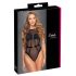 Cottelli - dames body - transparant kant - zwart