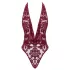 Noir Kink Royal - damesbody - transparant - rood - L