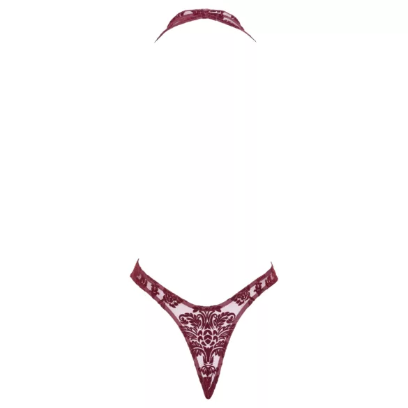 Noir Kink Royal - damesbody - transparant - rood - L