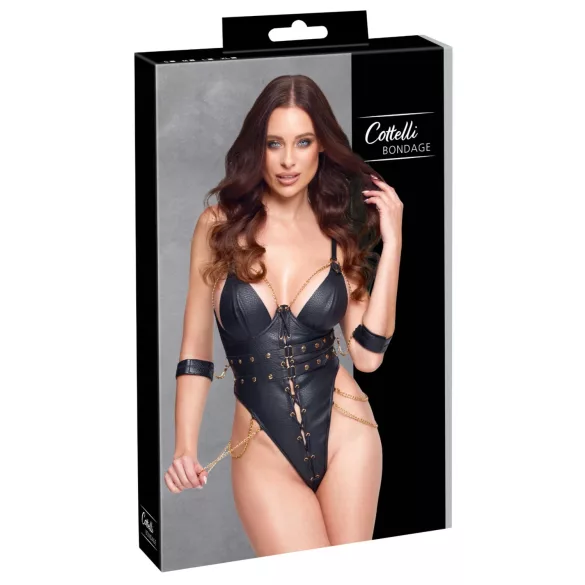 Cottelli - bondagebody met kettingen (zwart) - M