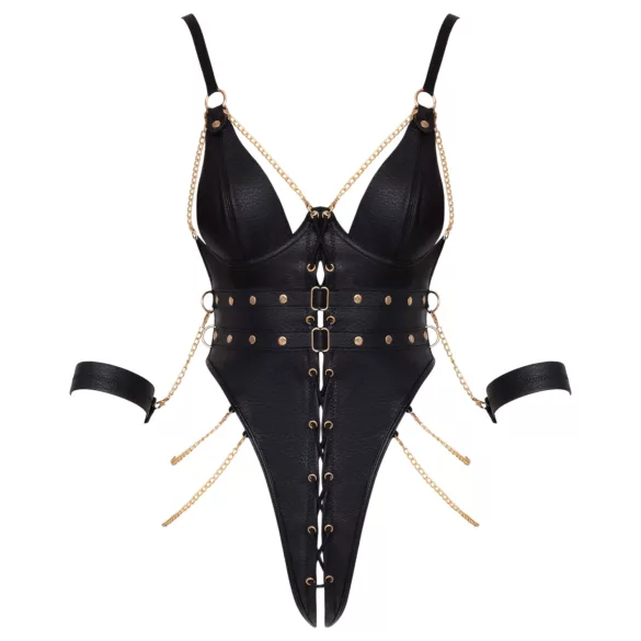 Cottelli - bondagebody met kettingen (zwart) - M