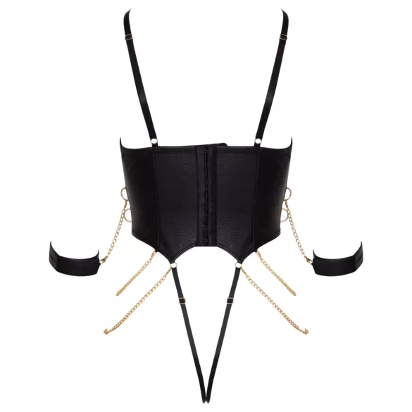 Cottelli - bondagebody met kettingen (zwart) - L