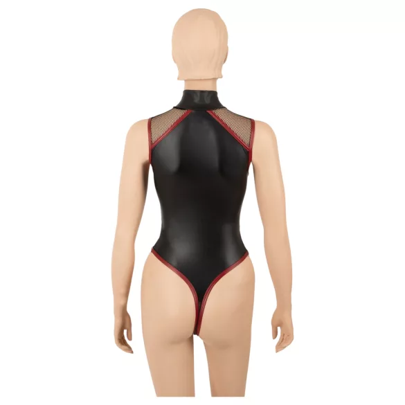 Cottelli - netbody met rits (zwart) - M