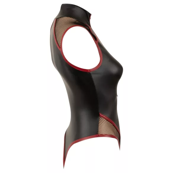 Cottelli - netbody met rits (zwart) - M