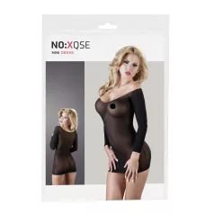 NO:XQSE - lange mouwen, doorzichtige, zwarte catsuit (S-L)