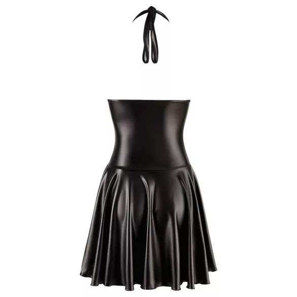 Noir - plooienjurk - transparant borstgedeelte - halternek - zwart - XL