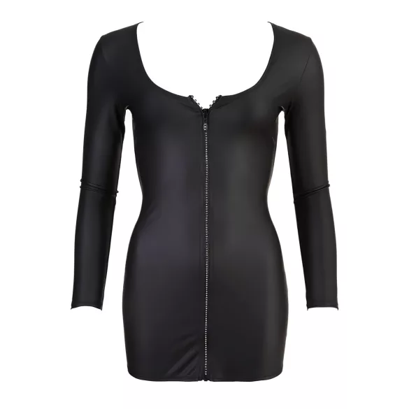 Cottelli - jurkje voor feest - strass steentjes rits - zwart - XL