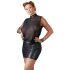 Cottelli Plus - Glanzende chiffon jurk (zwart) - 3XL