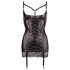 Abierta Fina - satijnen glanzende jurk met bustier (zwart) - 85B/L