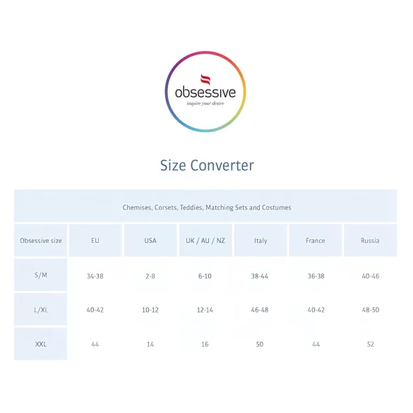 Obsessive - jurkje met bandjes en strass - inclusief string - zwart - L/XL