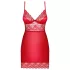 Obsessive Lovica - babydoll met kant en string - rood - 2XL